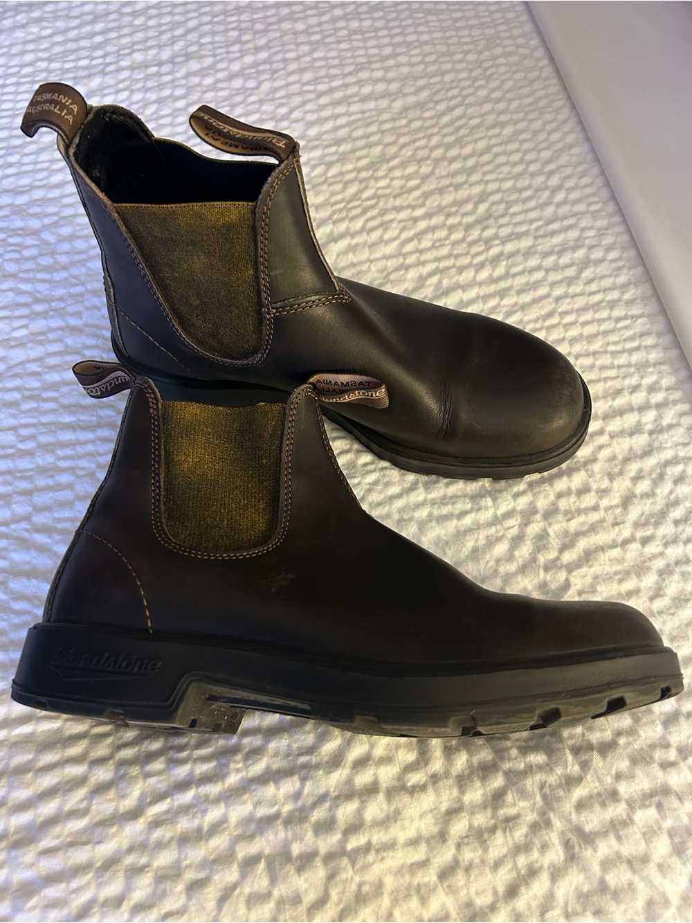 Blundstone brown men’s Chelsea boots leather usa 9.5 yellow